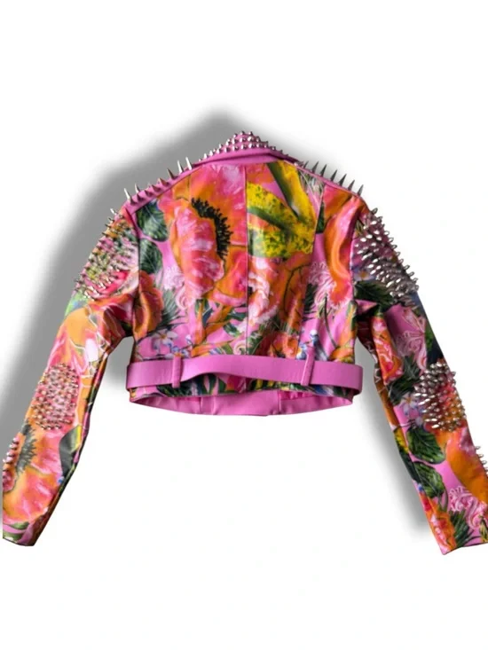 Azalea Wang Spring Fever Floral Moto Jacket NWT Size Large - Picture 6 of 11